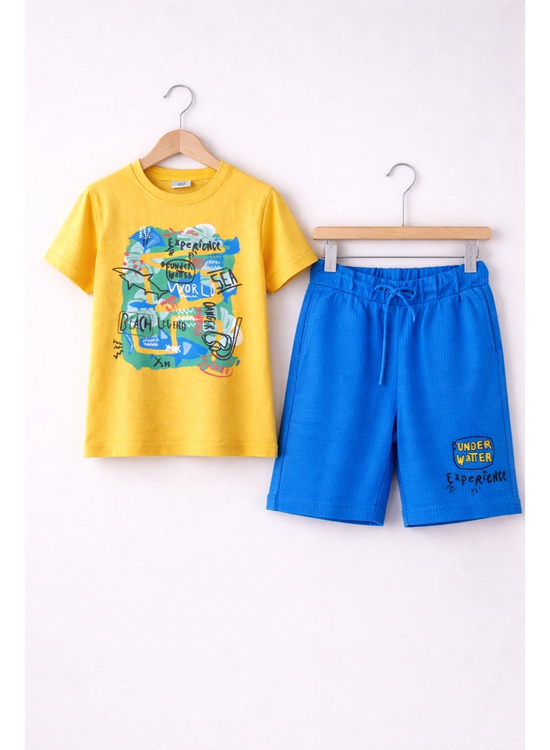 victor and jane Boys’ 2-Piece Set – Adventure Graphic T-Shirt & Shorts - Image 1
